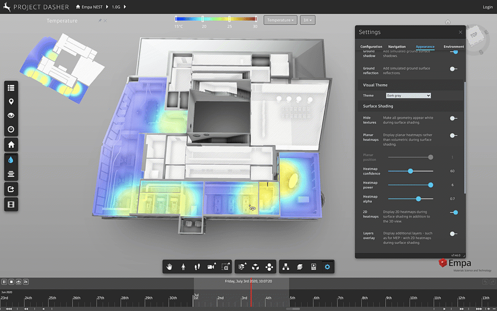 Heatmap without uniform single-sensor shading