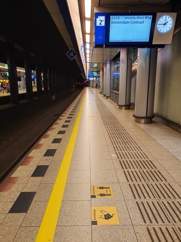 Catching the train from Schipol to the city centre