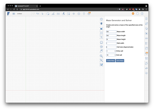 The modified Maze Generator plugin, with solving by VASA