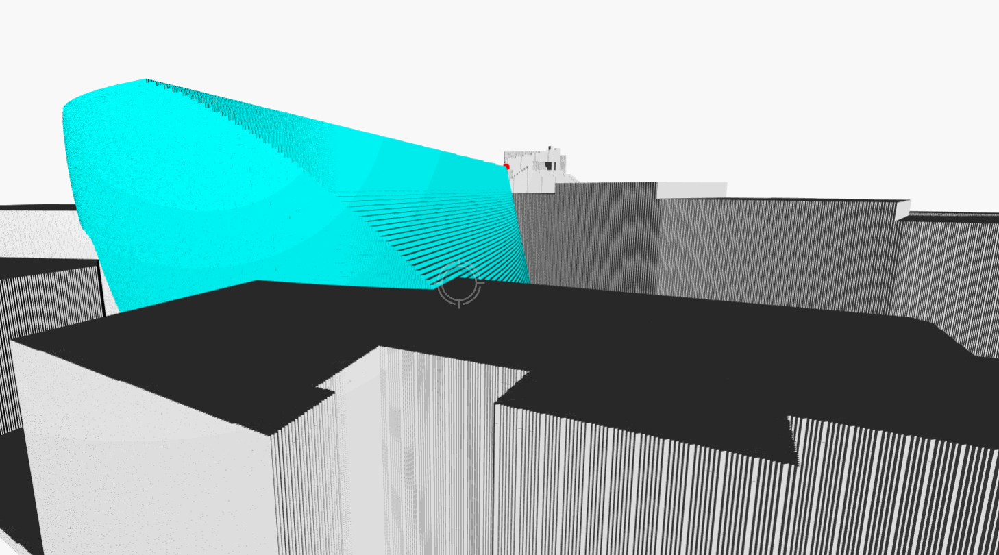 Animated visibility within a cone