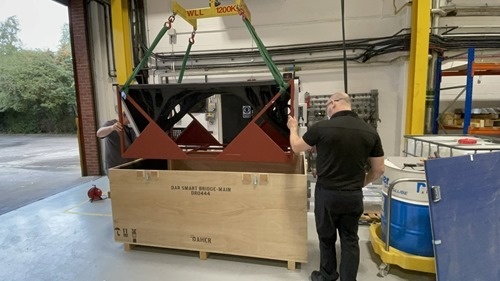 Being packed up for shipment to Dubai