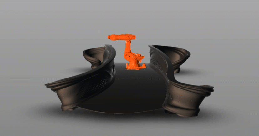 Robot occluded by the bridge