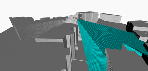 Visibility within a pyramid