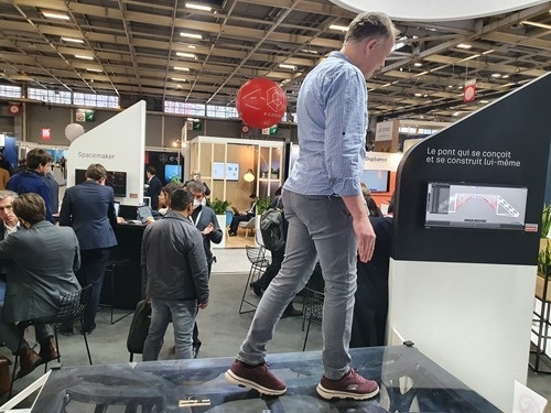 Cyrille crossing the bridge