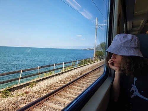 The view from the train across Lake Leman