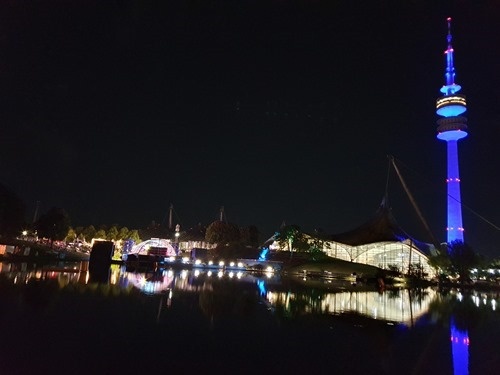 The Olympiapark by night