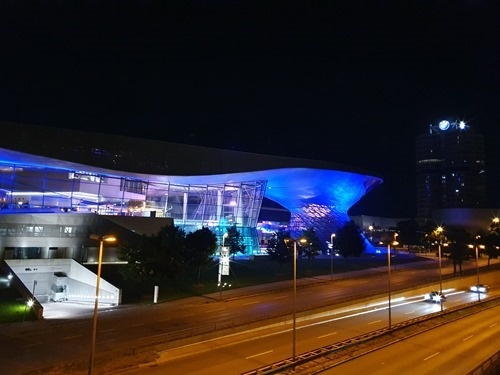 BMW Welt by night