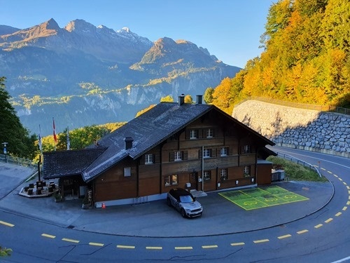 The guesthouse from above
