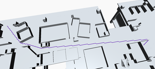 Central path in a real building