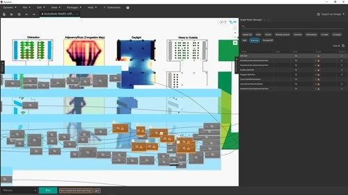 Using the graph node manager to show warnings inside a Dynamo graph
