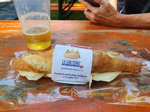 A Gruyere sandwich for lunch
