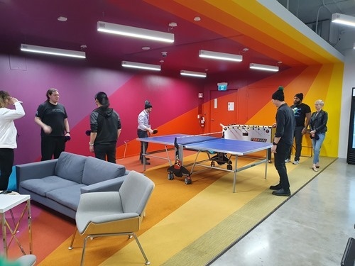 Ping pong in the daylight space