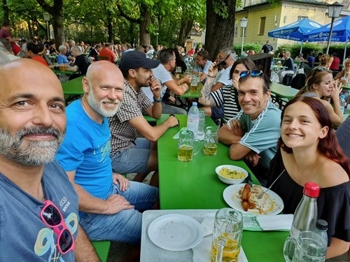 The beer garden at the Chinese Tower