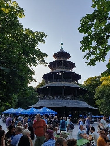 The band playing in the Chinese Tower