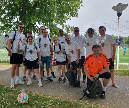 The team together after playing