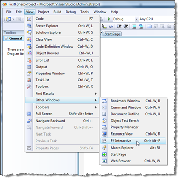 Launching F# interactive - VS 2008