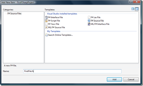 New F# file - VS 2005