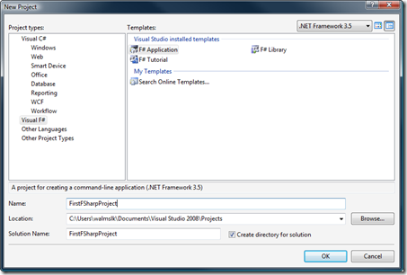 New F# project - VS 2008