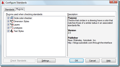 Configure Standards dialog