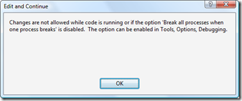 Edit and Continue - breakpoint not hit