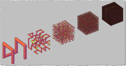 Hilbert Cubes (Levels 1 to 5) - Full 3D