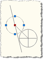 Move circle from line