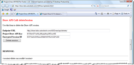 Project Draw API - deleteSession